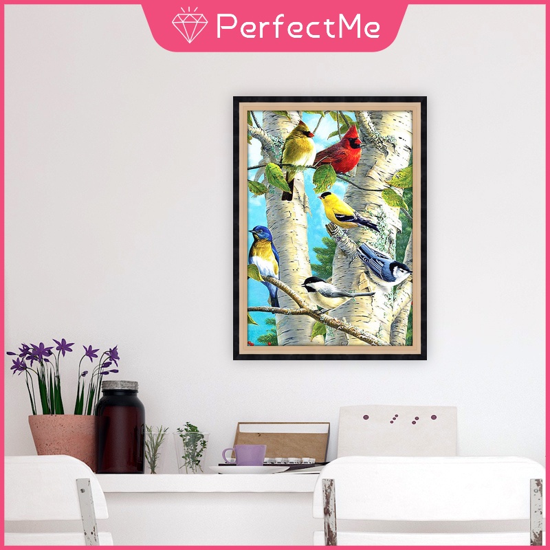 Bộ Tranh Đính Đá Tự Làm Kích Thước 30X40Cm Họa Tiết Chim Đơn Giản Hiện Đại Trang Trí Nội Thất