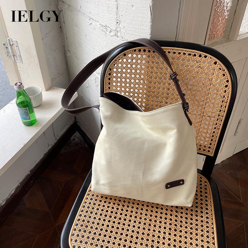 Túi đeo một bên vai bằng vải canvas phong cách Nhật Hàn thời trang cho nữ IELGY