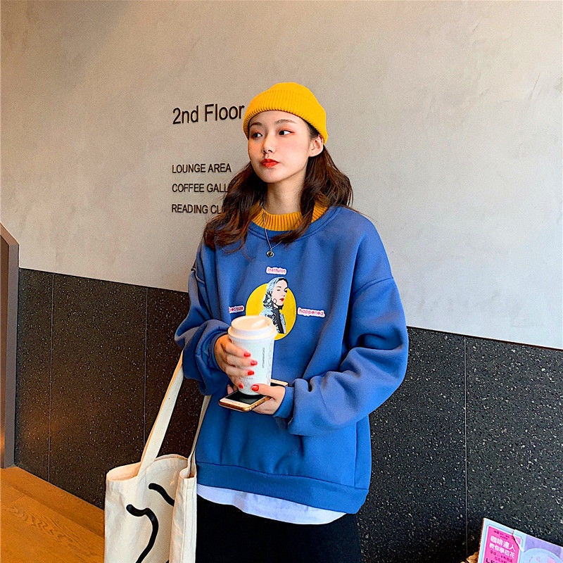 Áo Khoác Hoodie Dáng Rộng Ngắn Vải Lông Cừu Dày Dặn Phong Cách Chic Hồng Kông Cổ Điển Thời Trang Mùa Đông Cho Nữ