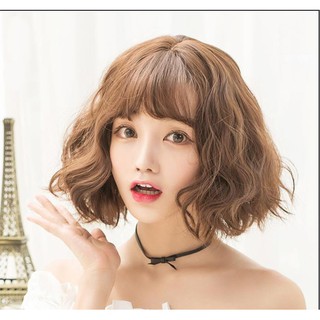 [ freeship, tặng kèm lưới và lược ] tóc giả nữ nguyên đầu vic xù, tóc giả bộ cả đầu mái thưa hàn quốc ( 3057 )