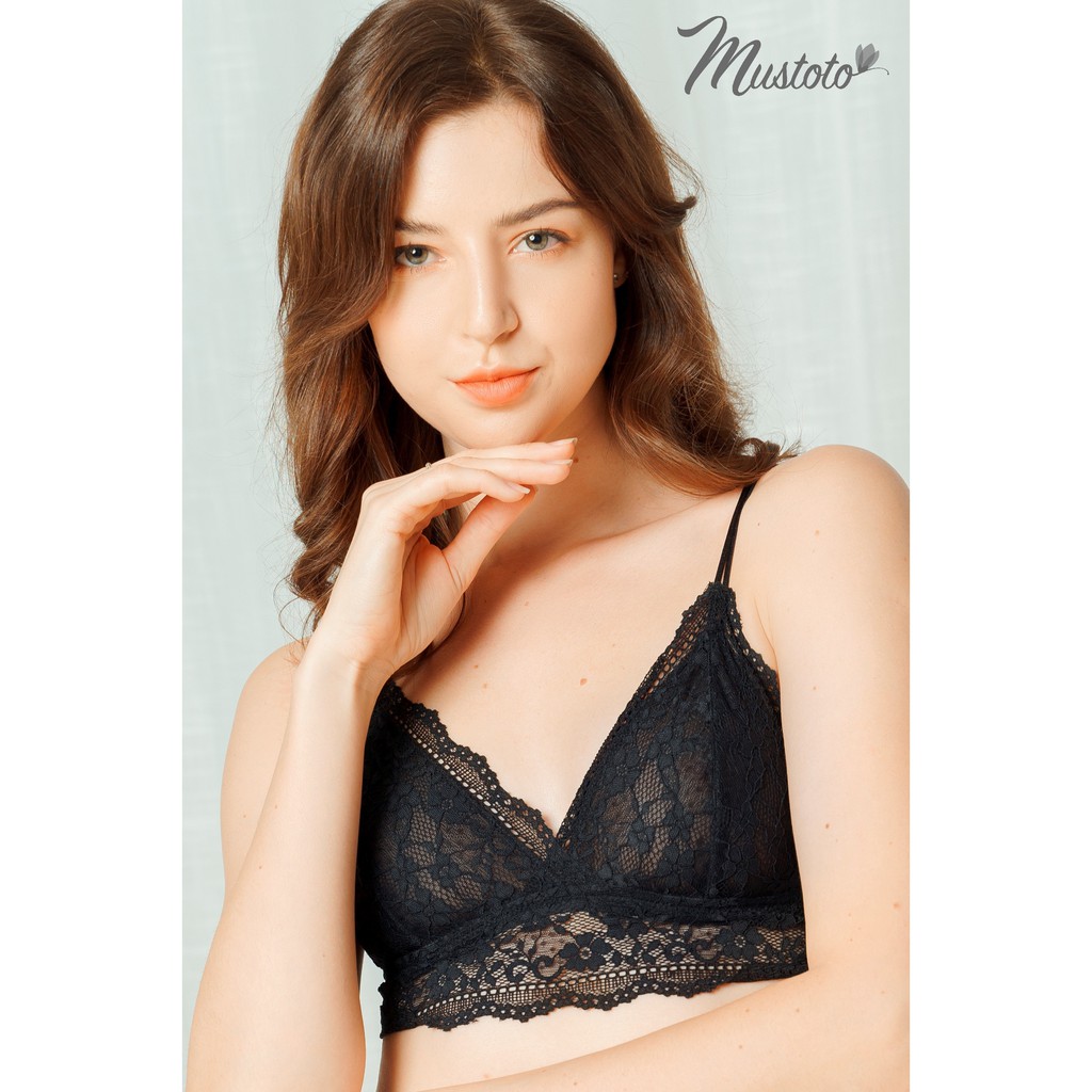 Áo Lót Nữ Bralette Bora Ren Không Gọng Mút Mỏng Tháo Rời Thoải Mái (Mustoto MA14)