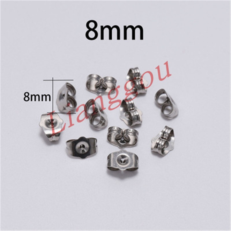 Set 100 Nút Gắn Bông Tai Hình Bướm Bằng Thép Không Gỉ Diy P3S181