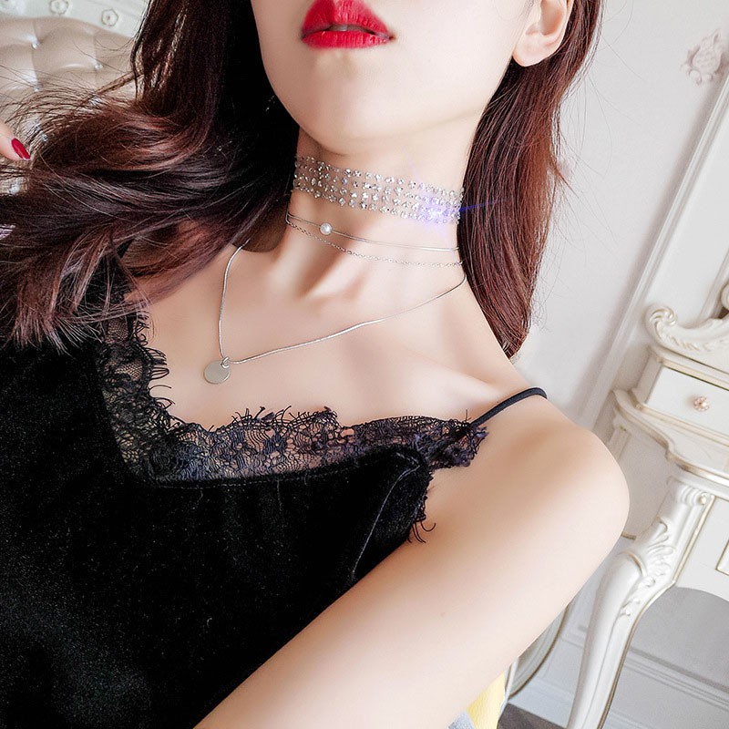 Bộ 2 choker kim tuyến và vòng cổ layer (có bán lẻ) - D391