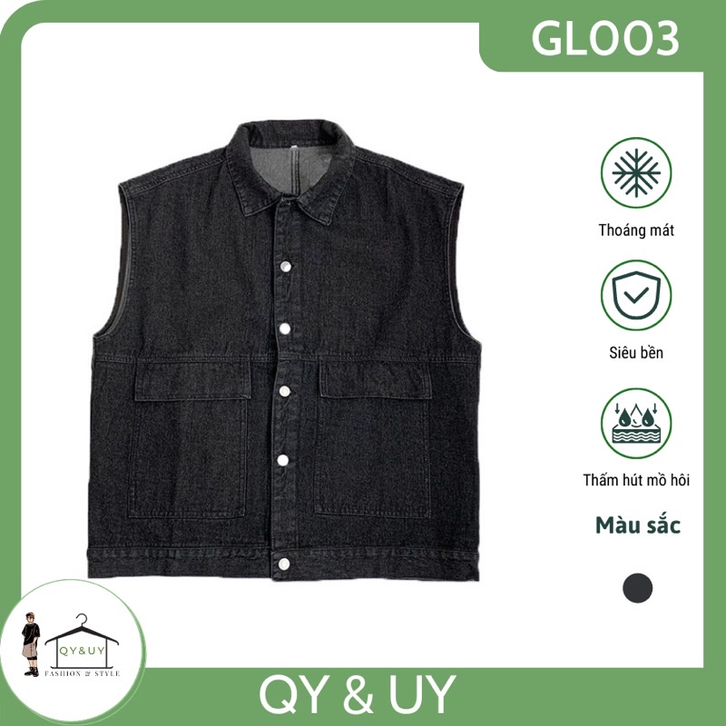 Áo khoác bò gile unisex nam nữ GL003