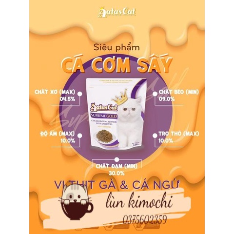 Hạt cá cơm sấy mix 1.2kg Aatas Cat