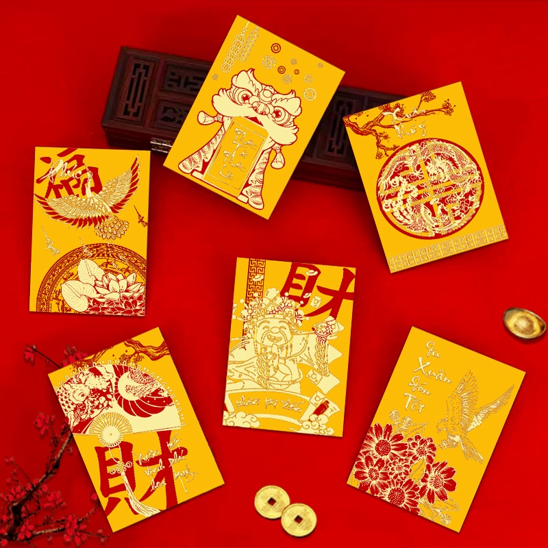 Set 6 Bao Lì Xì Giấy May Mắn Cho Năm Mới 2023
