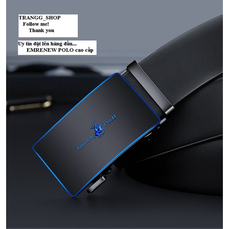 Thắt Lưng Nam Da Bò Cao Cấp Emrenew Polo 2 Lớp Full hộp Đựng
