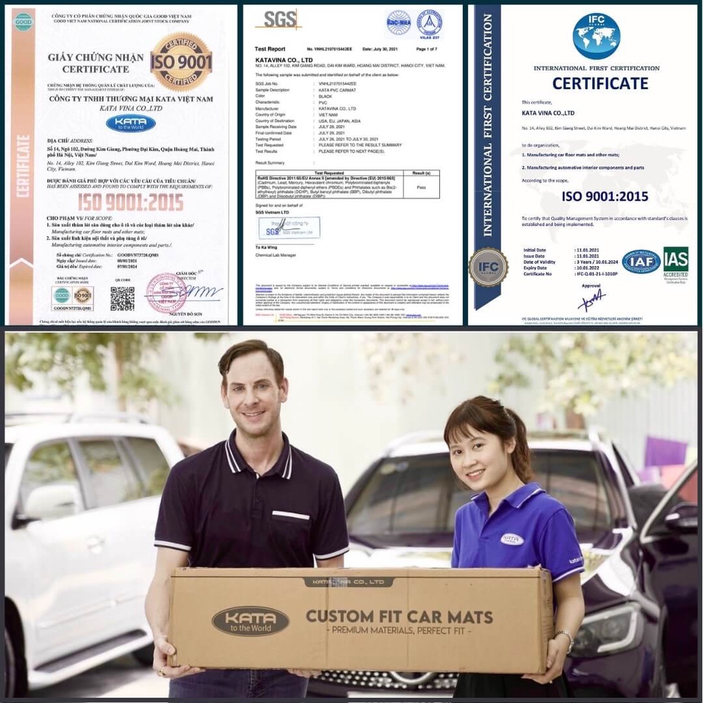 Thảm lót sàn ô tô KATA cao cấp cho xe Mitsubishi Pajero Sport