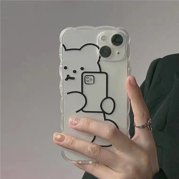 Ốp Điện Thoại Silicon TPU Mềm Trong Suốt Hình Gấu Cho Iphone 12 13 SE 6 6S 7 8 Plus X XS XR 11 Pro Max