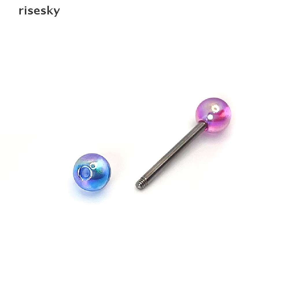 Khuyên Lưỡi Bằng Thép Titan Nhiều Màu Sắc Cá Tính ♨Trên đó