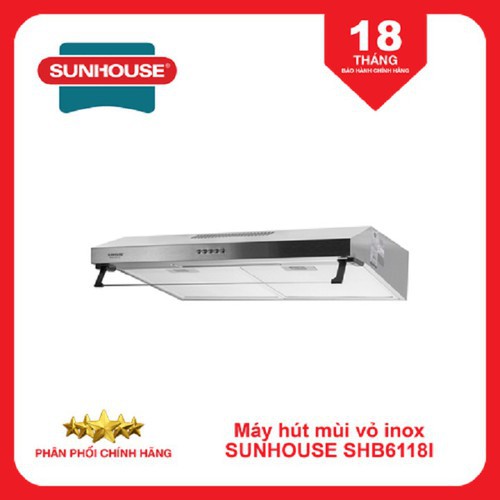 Máy hút mùi vỏ inox SUNHOUSE SHB6118I