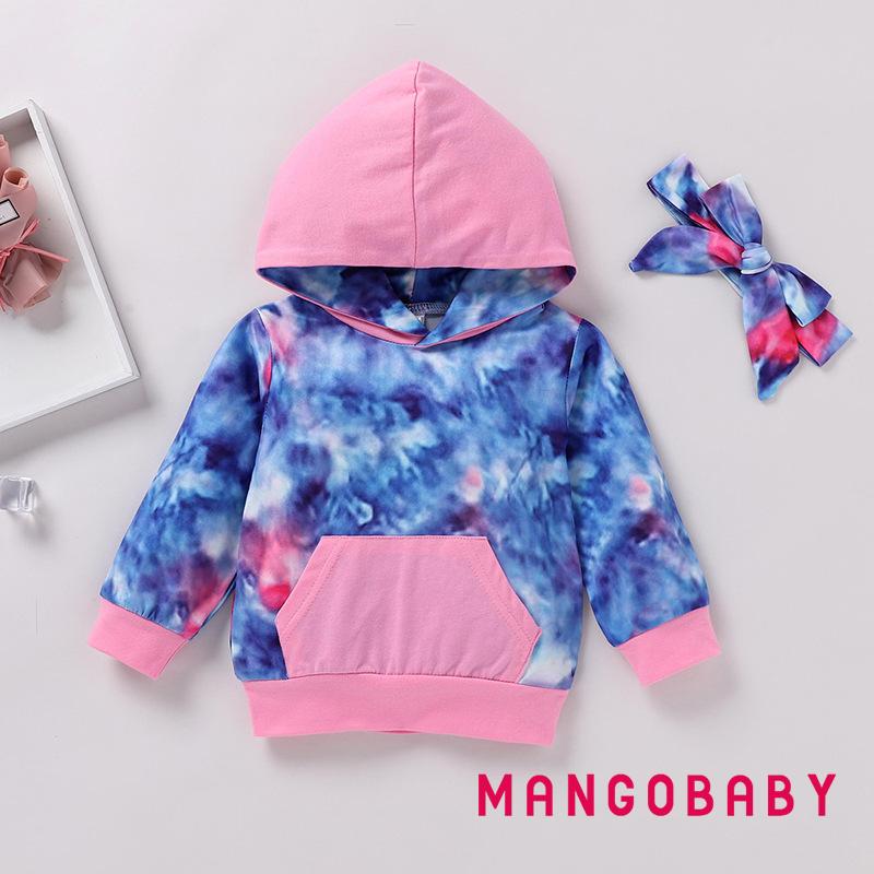 Set Áo Hoodies Có Nón Dài Tay + Quần Dài + Băng Đô Đáng Yêu Cho Bé