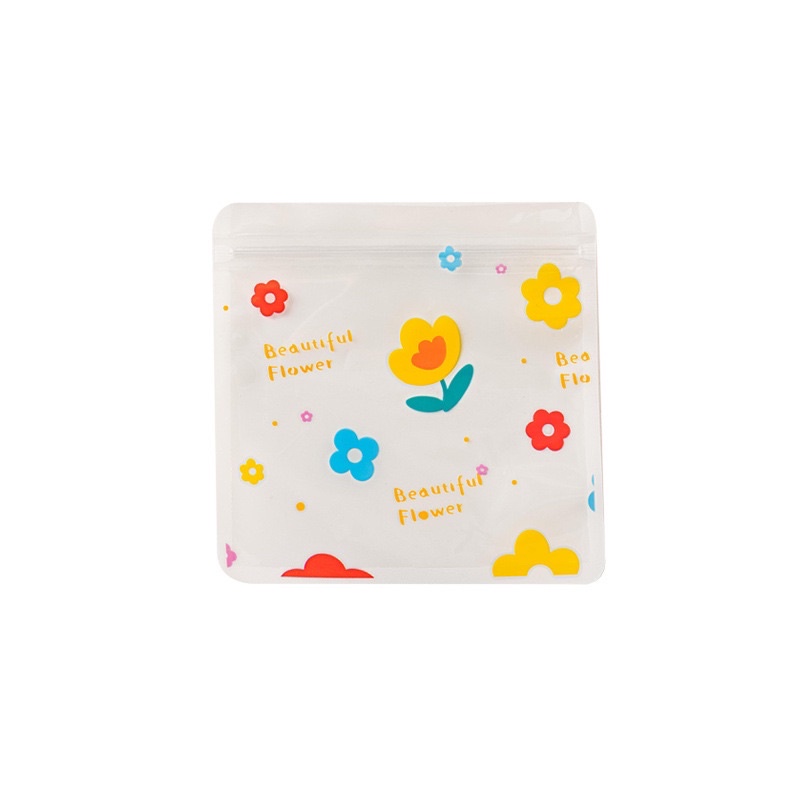 set 10 túi zip hoa nhỏ size 13.5 x 13.5 cm