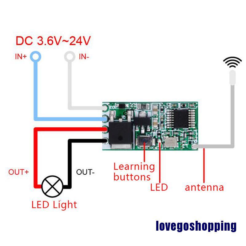 Mô Đun Điều Khiển Đèn Từ Xa Không Dây 433mhz 1ch Rf