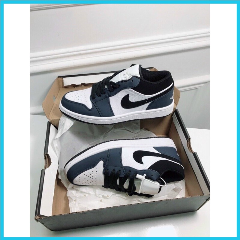 Giày Thể Thao Sneaker Nam Nữ 𝐉𝐨𝐫𝐝𝐚𝐧 Cổ Thấp JD1 Low Màu Xanh Than Navi Hàng 11 Full Bill Box