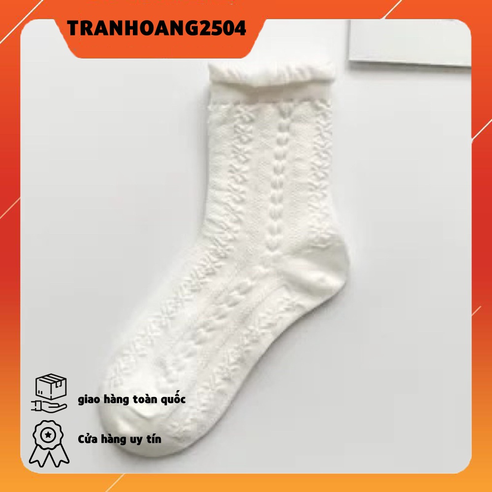 tất CAO  CỔ hoạ tiết dâu CÓ SẴN