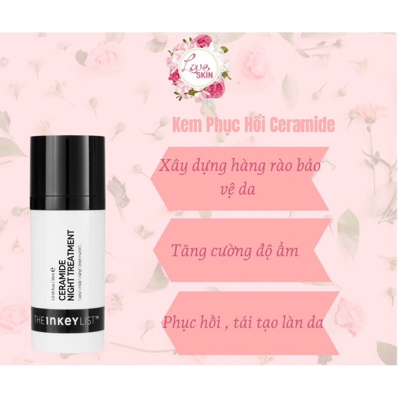 Kem dưỡng đêm phục hồi The INKEY List Ceramide Night Treatment 30 ml
