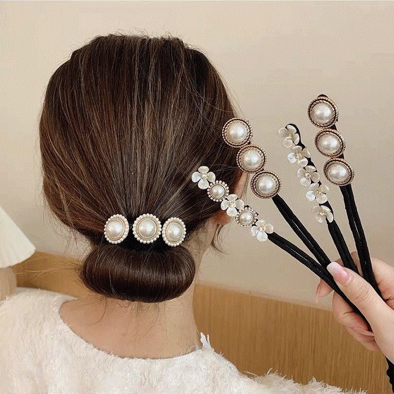 Kẹp Tóc Xinh Xắn Cho Nữ Kiểu Bông Hoa Ngọc Trai Nhân Tạo Đáng Yêu