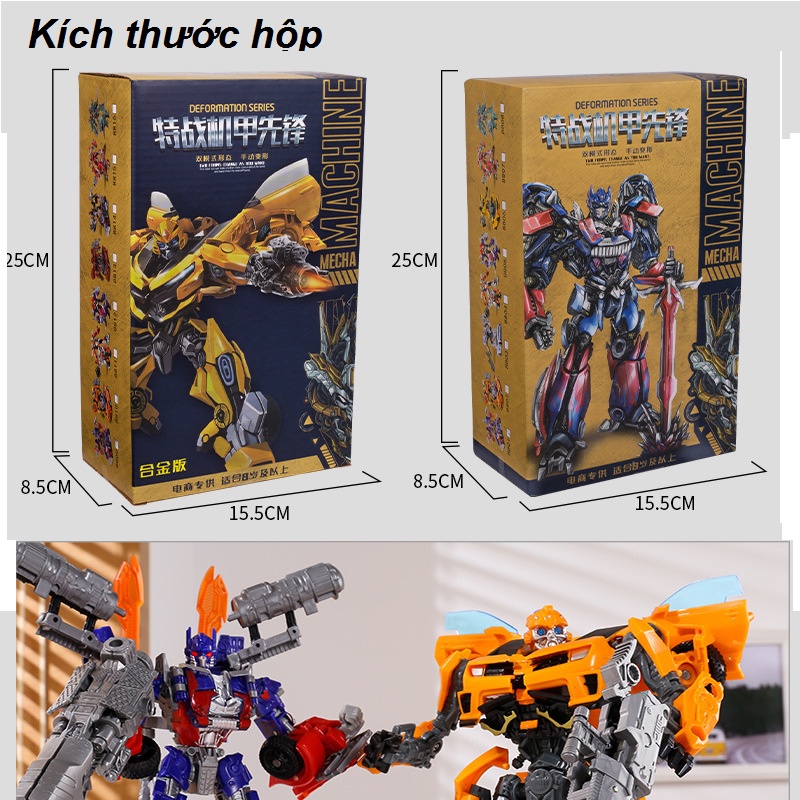 Đồ chơi robot transformers biến hình xe tải Optimus và xe đua BumbleBee Transformers cao 20cm đồ chơi trẻ em