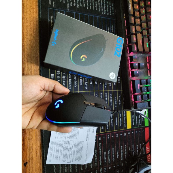 Chuột gaming chơi game, chuột máy tính có dây Logitech G102 RBG màu đen Độ Chính Xác Cao 8000DPI- Bảo hành 24 tháng
