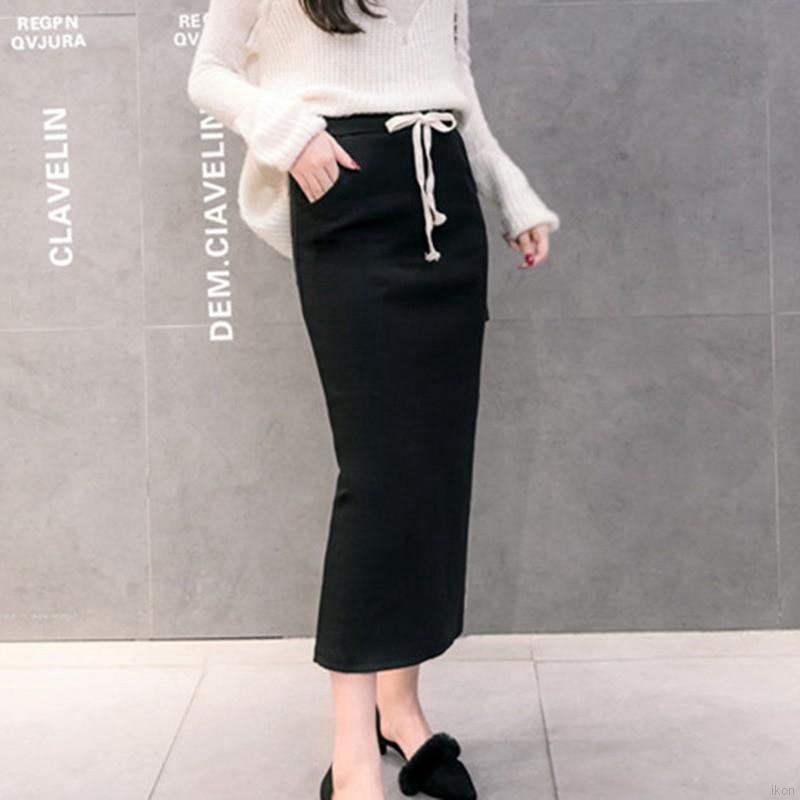 Váy Xẻ Tà Dài Lưng Cao Phong Cách Thời Trang Hàn Quốc