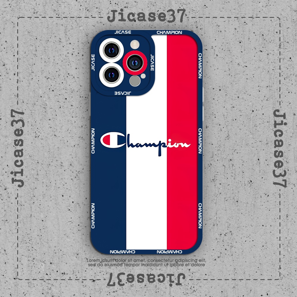 Ốp lưng iphone cạnh vuông Jicase Champion sọc màu 6plus/6s/6splus/7/7plus/8/8plus/x/xs/11/12/pro/max/plus/promax