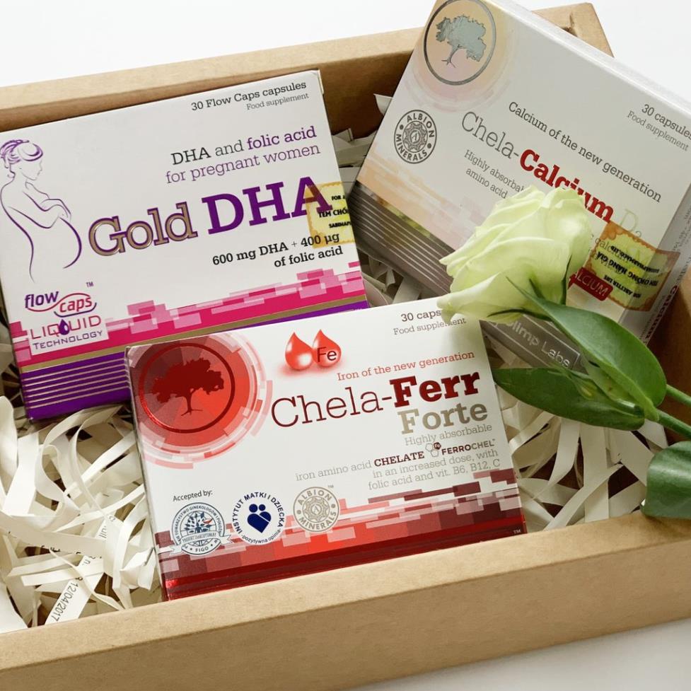 {Hàng Nhập} Viên bầu Gold DHA - Vitamin tổng hợp DHA, axit folic cho thai nhi khỏe mạnh, thông minh (30 viên)
