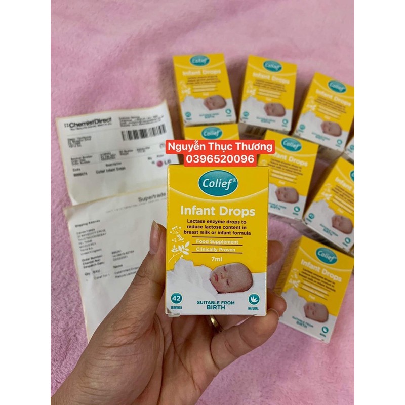 Colief Infant Drops Lactase Enzyme cho bé bất dung nạp Lactose, tiêu chảy 7ml bill order chính chủ