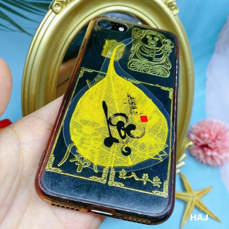 lá bồ đề chữ lộc ốp điện thoại, để ví tiền, để két