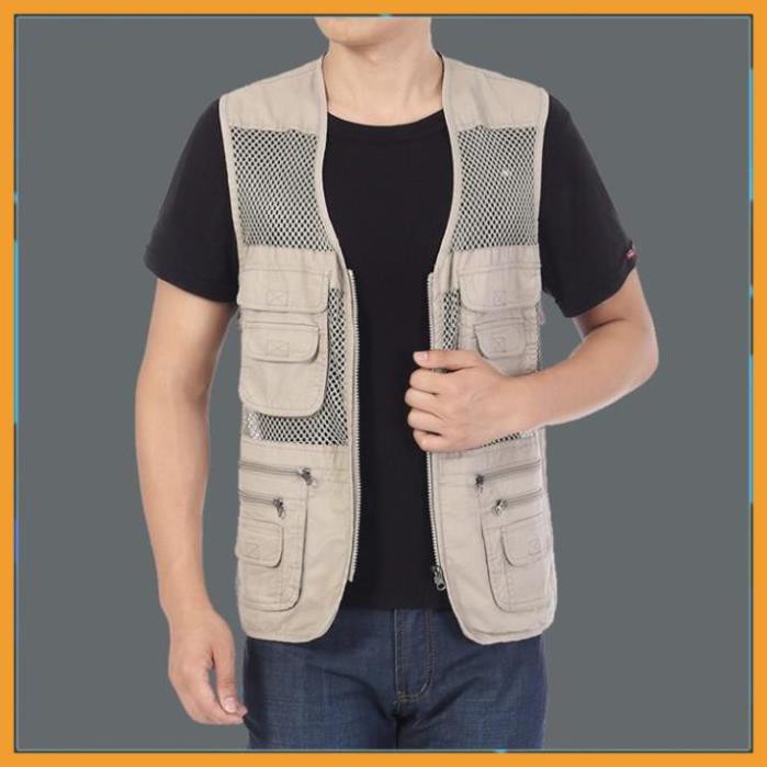 [FreeShip – hàng Auth]  Áo gile Nam - Áo ghi lê Lưới Lính Mỹ - Vest gile Nam Nhiều Túi