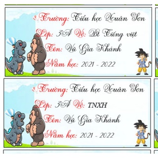 Nhãn vở in tên lấy ngay