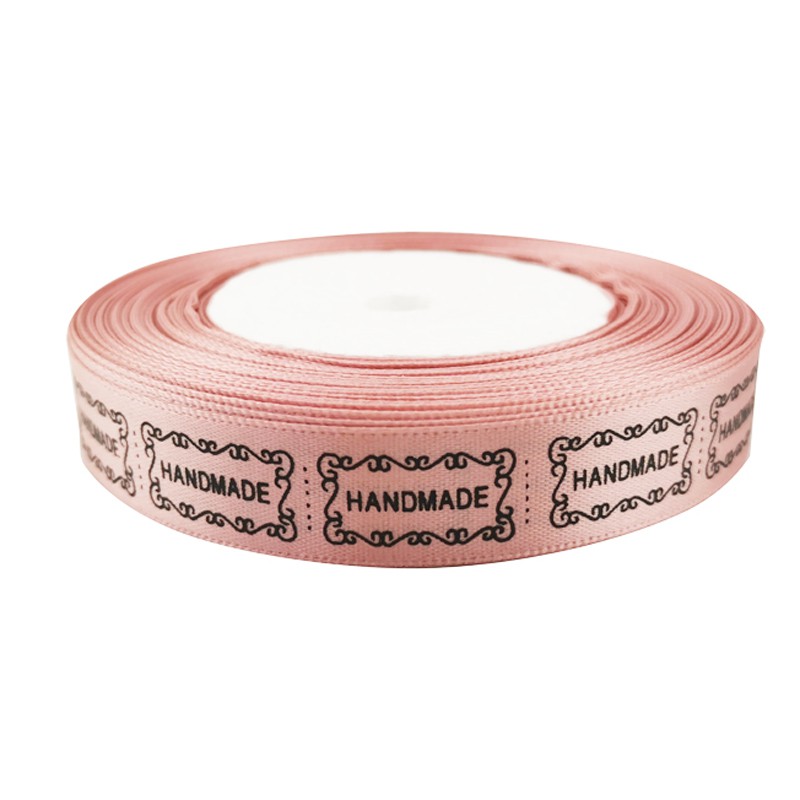 Cuộn Dây Ruy Băng 15mm 25 Yards In Họa Tiết Trắng Đen