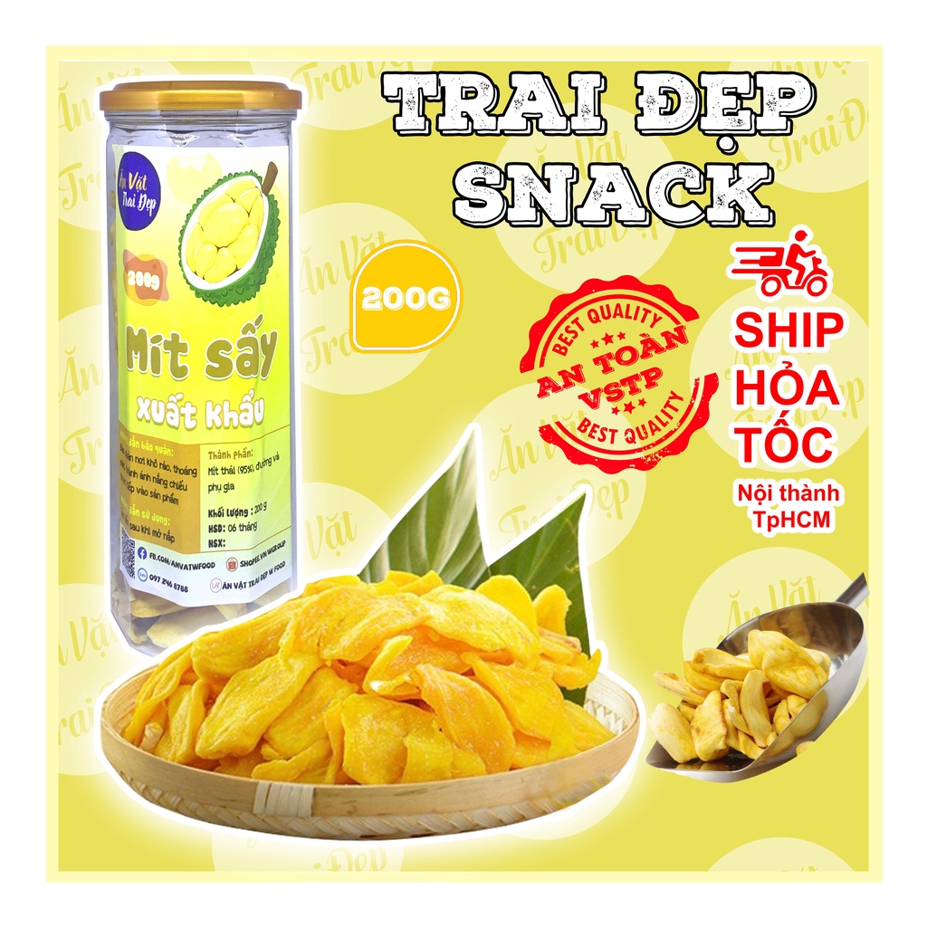 Mít Sấy Xuất Khẩu hủ Pet 200g - Trai Đẹp Snack