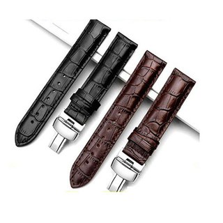 Dây đồng hồ da Tissot vân cá sấu khóa bạc 19,20,21,22mm MÀU NÂU và ĐEN