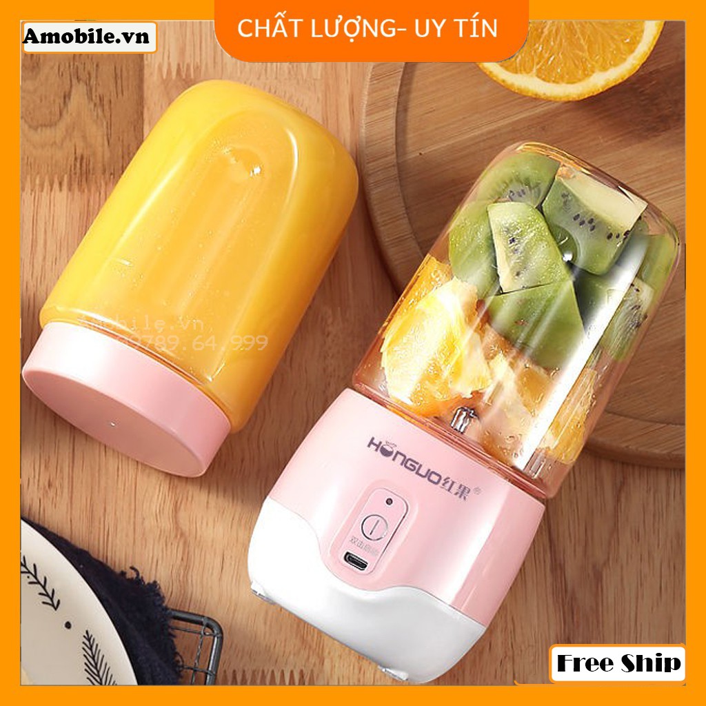 [Free Ship ] Máy xay sinh tố 6 lưỡi dao CAO CẤP/ Máy say sinh tố cầm tay mini 300ml/Xay cực nhanh bền đẹp Amobile