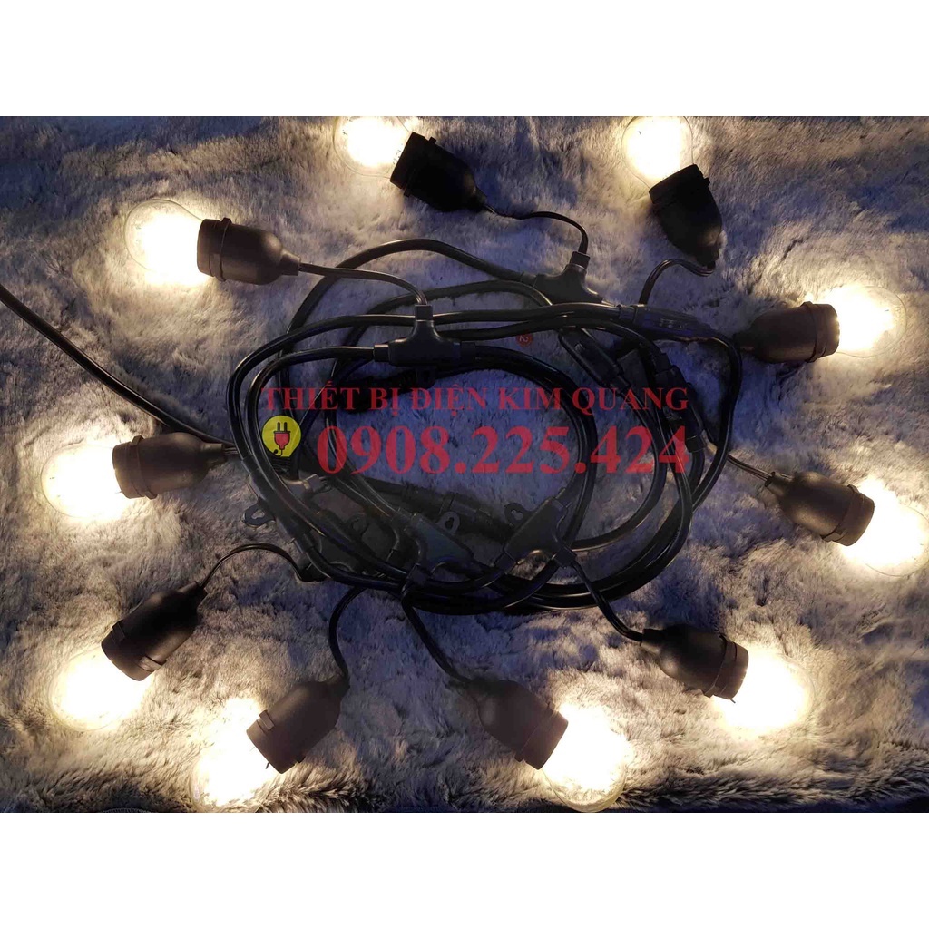 Dây đui đèn ngoài trời chống nước 5M 10 BÓNG/10M 20 BÓNG, Dây Đèn Trang Trí Quán Cà Phê/Sân Vườn/ Nhà Ở