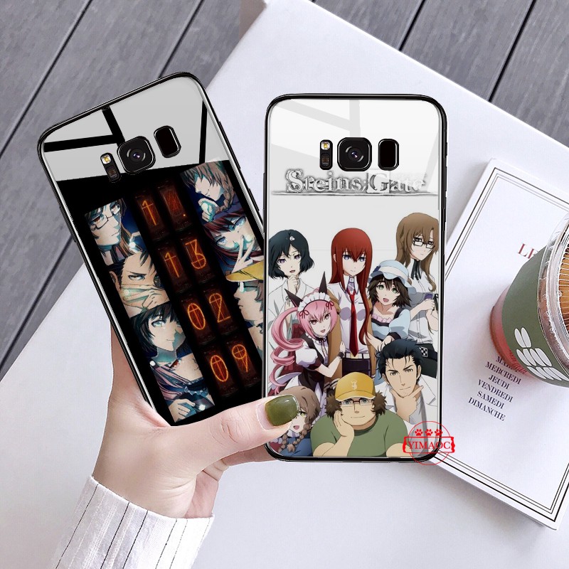 Ốp điện thoại tráng gương họa tiết Steins Gate 284C cho Samsung A10 A20 A30 A40 A50 A60 A70 Note 8 9