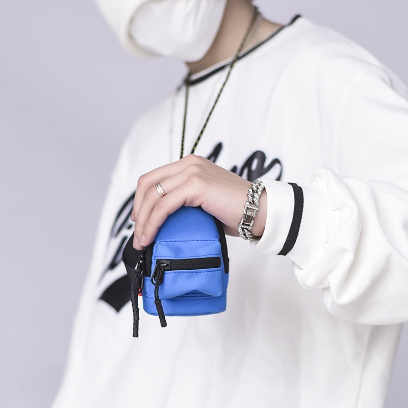 Túi Đeo Chéo Nhỏ Đựng Tai Nghe Thẻ/Tiền Xu Phong Cách Hip-Hop Đơn Giản Cá Tính
