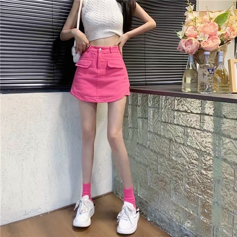 Quần Giả Váy Jeans Mềm Khoét Vạt Bầu Mã 821 , Quần Váy Bò Mềm Đủ Màu Hàng Quảng Châu Ảnh Thật Lemie By lekemqc