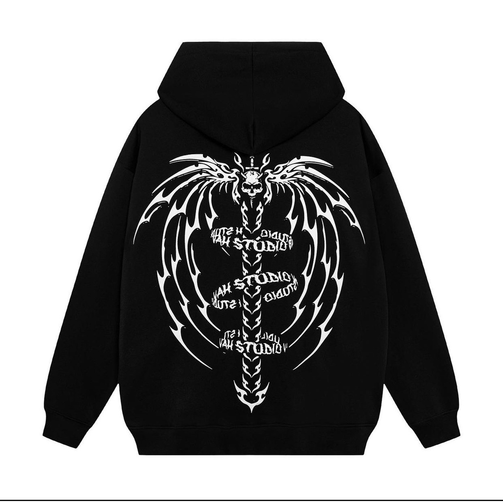 Áo Khoác Hoodie Form Rộng Phối Zip Unisex ROCK And SKULL Vải Nỉ Bông Dày Dặn- Tuni Store