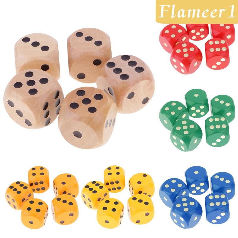 Set 1 / 5 Khối Xúc Xắc D6 Góc Tròn Đồ Chơi Cho Trẻ Em