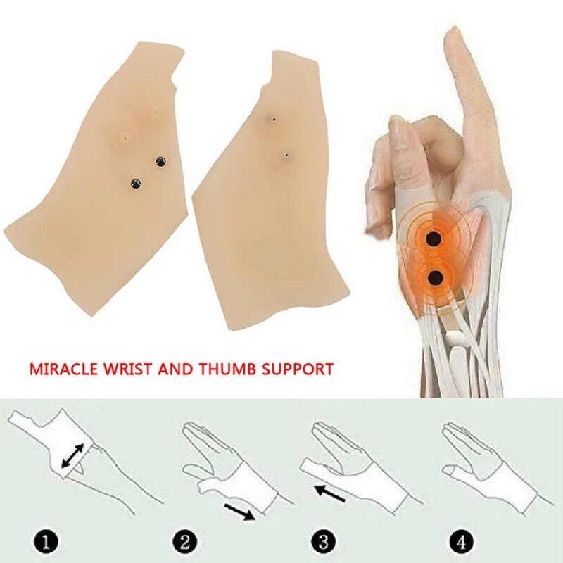 Găng cổ tay chỉnh hình ngón cái silicone gel nam châm liệu pháp từ tính hỗ trợ làm giảm đau