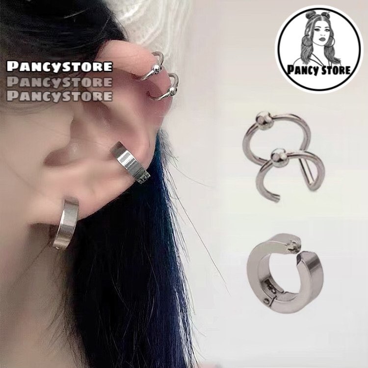 bông kẹp tai tròn titan nam nữ không cần xỏ lỗ