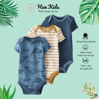 Set 3 body chip cộc tay cho bé trai❤️Freeship❤️Bodysuit cộc tay cotton xuất dư cho bé - Body carter's - Giao Màu Ngẫu