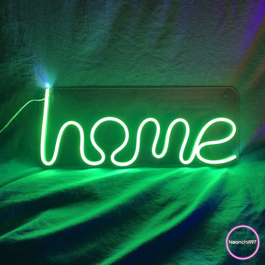 Đèn led neon chữ Home, chữ Love, Neonchill97, 13 x 35 cm, Đèn led neon trang trí