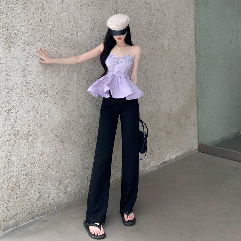 Áo Hai Dây Phối Bèo Quyến Rũ Thời Trang Cho Nữ