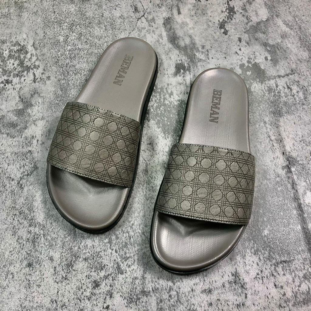 Dép nam quai ngang Beman B1,quai dép da sít cao cấp nguyên tấm, đế cao su non nguyên khối hai lớp