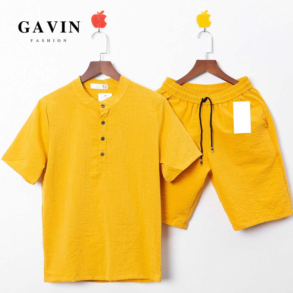 Bộ Quần Áo Đũi Nam Gavin, Bộ đồ nam chất vải đũi thái loại dày bộ đồ nam vải đũi trẻ trung (BD139)