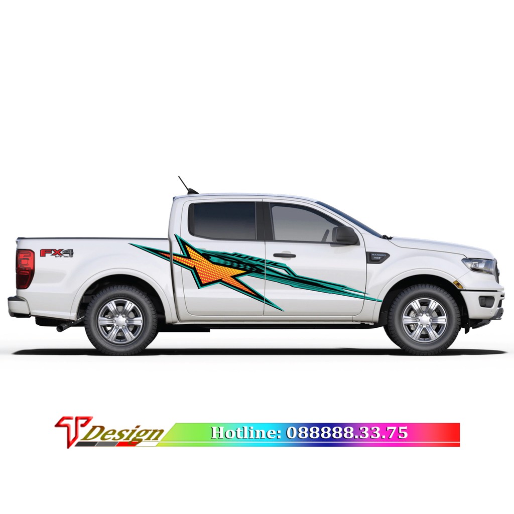 Tem xe Ford ranger, xe bán tải nhiều dòng, xe mazda, toyota hilux, isuzu dmax, Nissan Navara hình ngôi sao WRAP61