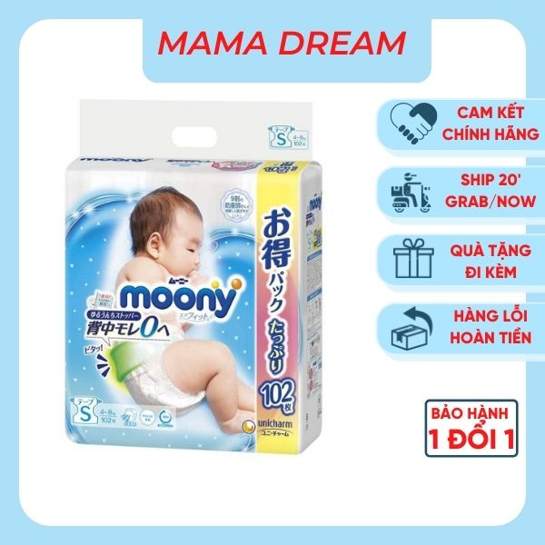 Bỉm Moony Xanh Cộng Miếng [FREESHIP] Moony Nội Địa Nhật Chính Hãng Dán/Quần Đủ Size NB96/S90/M68/M64/L58/L50/XL44